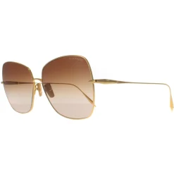 Dita Cat-Eye^Sunglasses Zazoe DTS145-A-01 Yellow Gold Dark Brown to Clear Grad