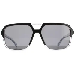 Dolce u0026 Gabbana Polarised|Aviator^Dolce & Gabbana Sunglasses DG4354 501/81 Top Black on Crystal Dark Gre
