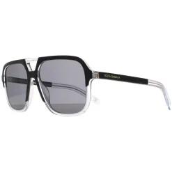 Dolce u0026 Gabbana Polarised|Aviator^Dolce & Gabbana Sunglasses DG4354 501/81 Top Black on Crystal Dark Gre