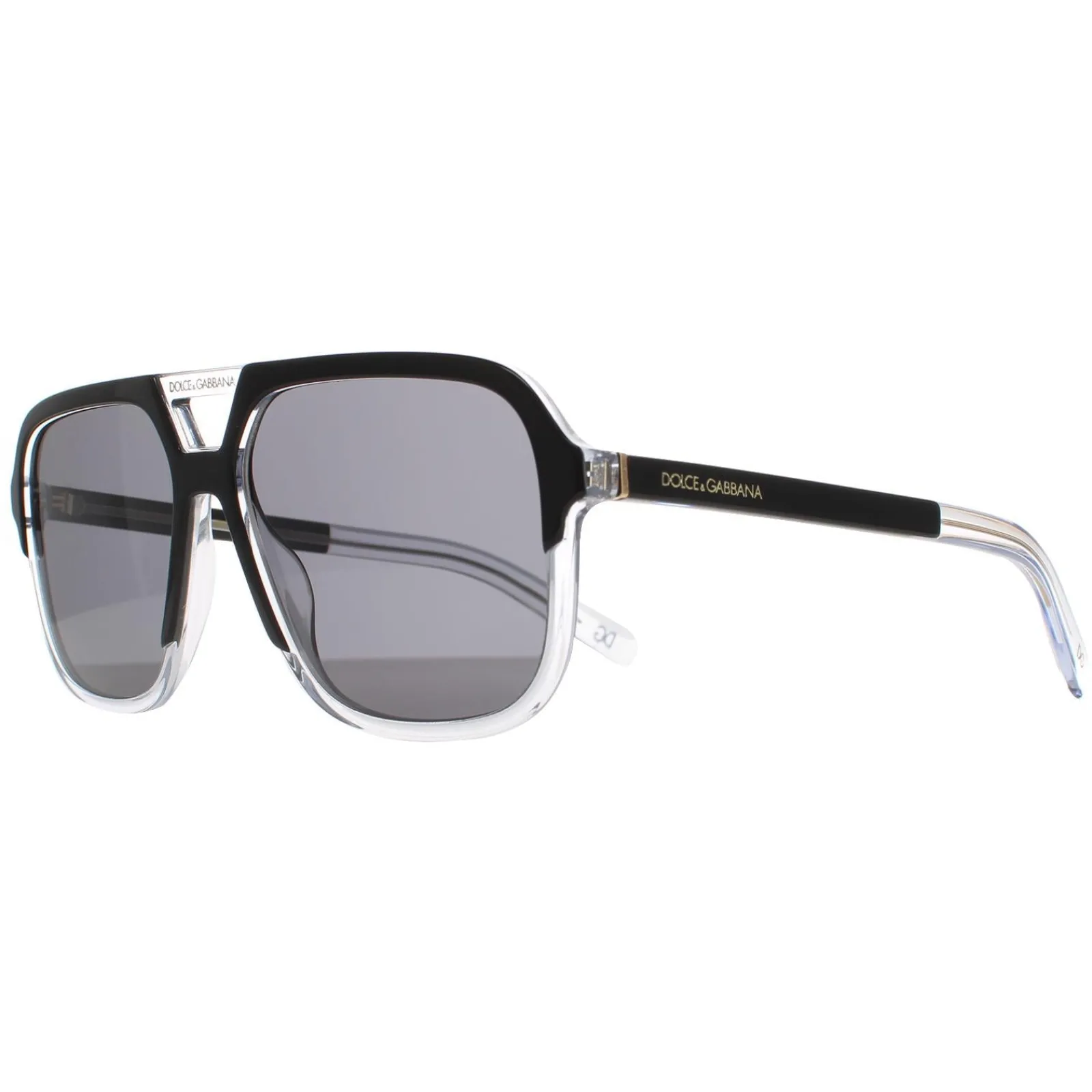 Dolce u0026 Gabbana Polarised|Aviator^Dolce & Gabbana Sunglasses DG4354 501/81 Top Black on Crystal Dark Gre