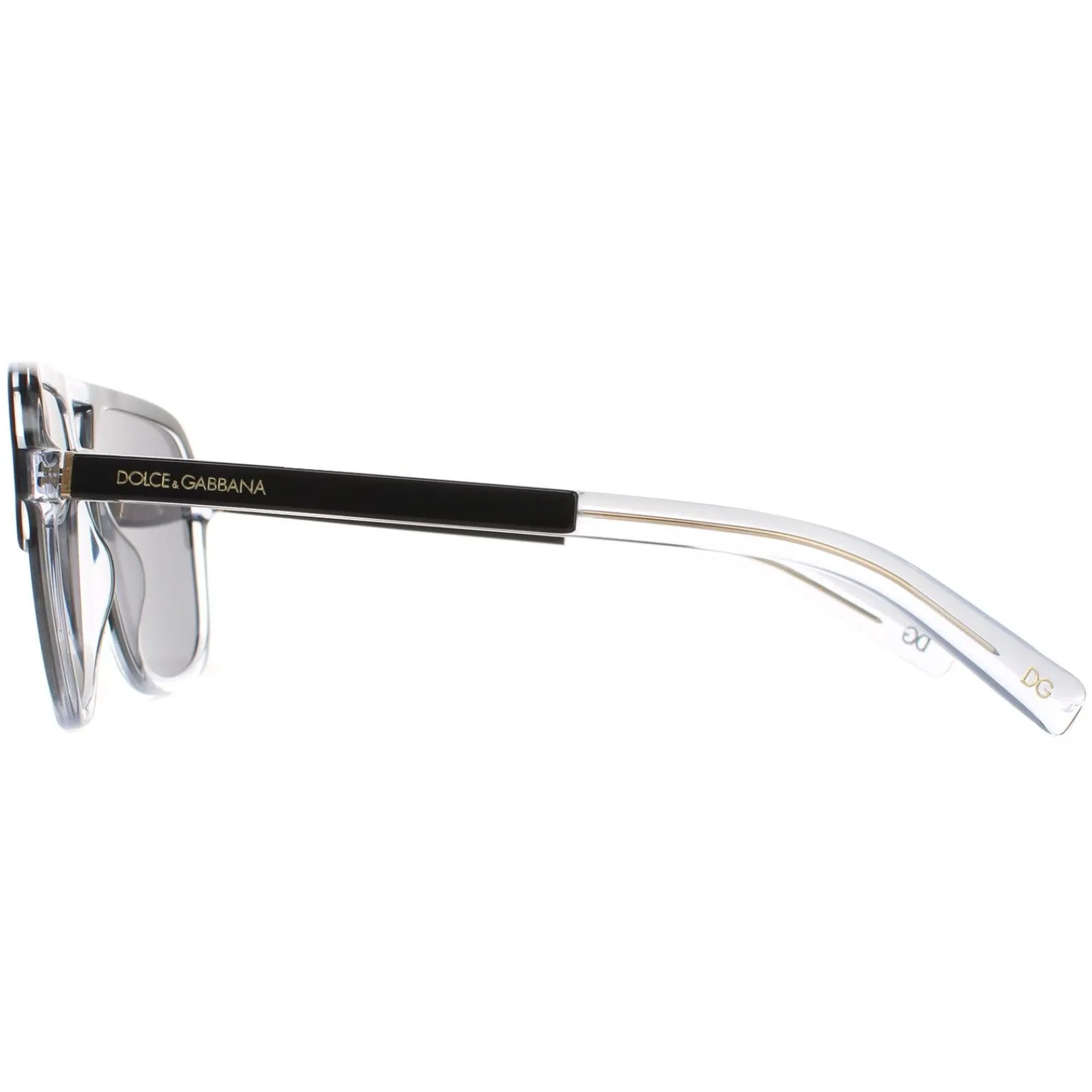 Dolce u0026 Gabbana Polarised|Aviator^Dolce & Gabbana Sunglasses DG4354 501/81 Top Black on Crystal Dark Gre