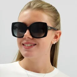 Dolce u0026 Gabbana Square|D&G^Dolce & Gabbana Sunglasses DG4385 501/8G Black Light Grey Gradient Bla