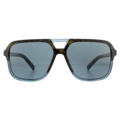Dolce u0026 Gabbana Square^Dolce & Gabbana Sunglasses DG4354 320980 Havana Transparent Blue Brown