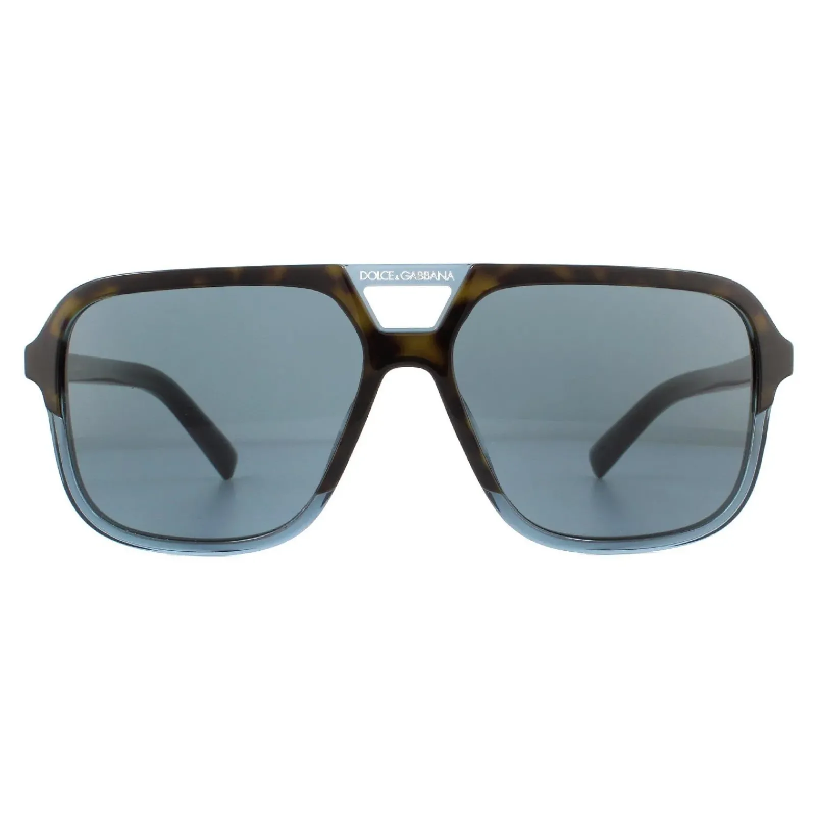 Dolce u0026 Gabbana Square^Dolce & Gabbana Sunglasses DG4354 320980 Havana Transparent Blue Brown