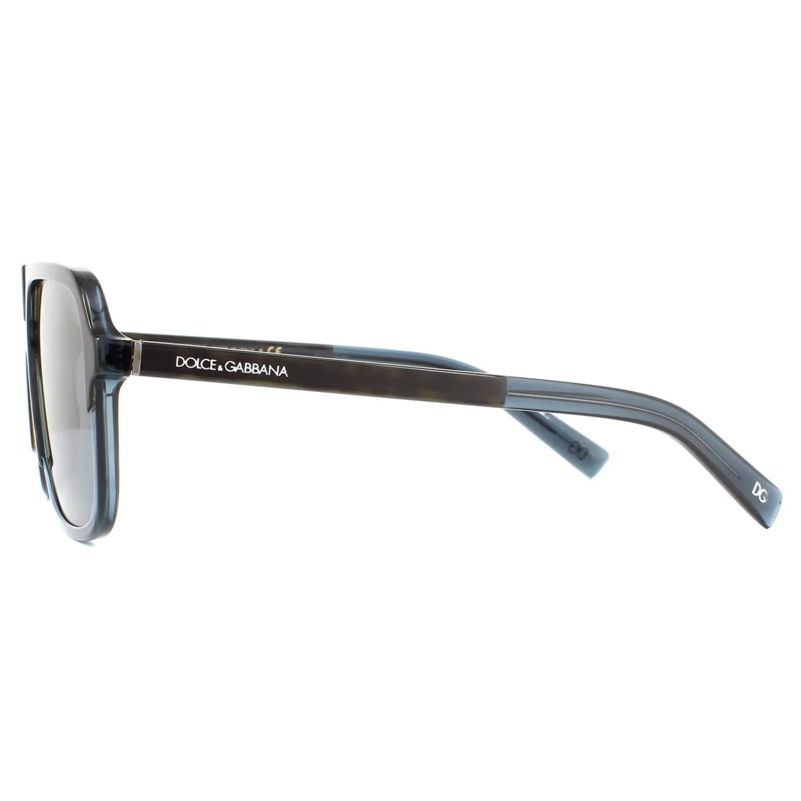 Dolce u0026 Gabbana Square^Dolce & Gabbana Sunglasses DG4354 320980 Havana Transparent Blue Brown
