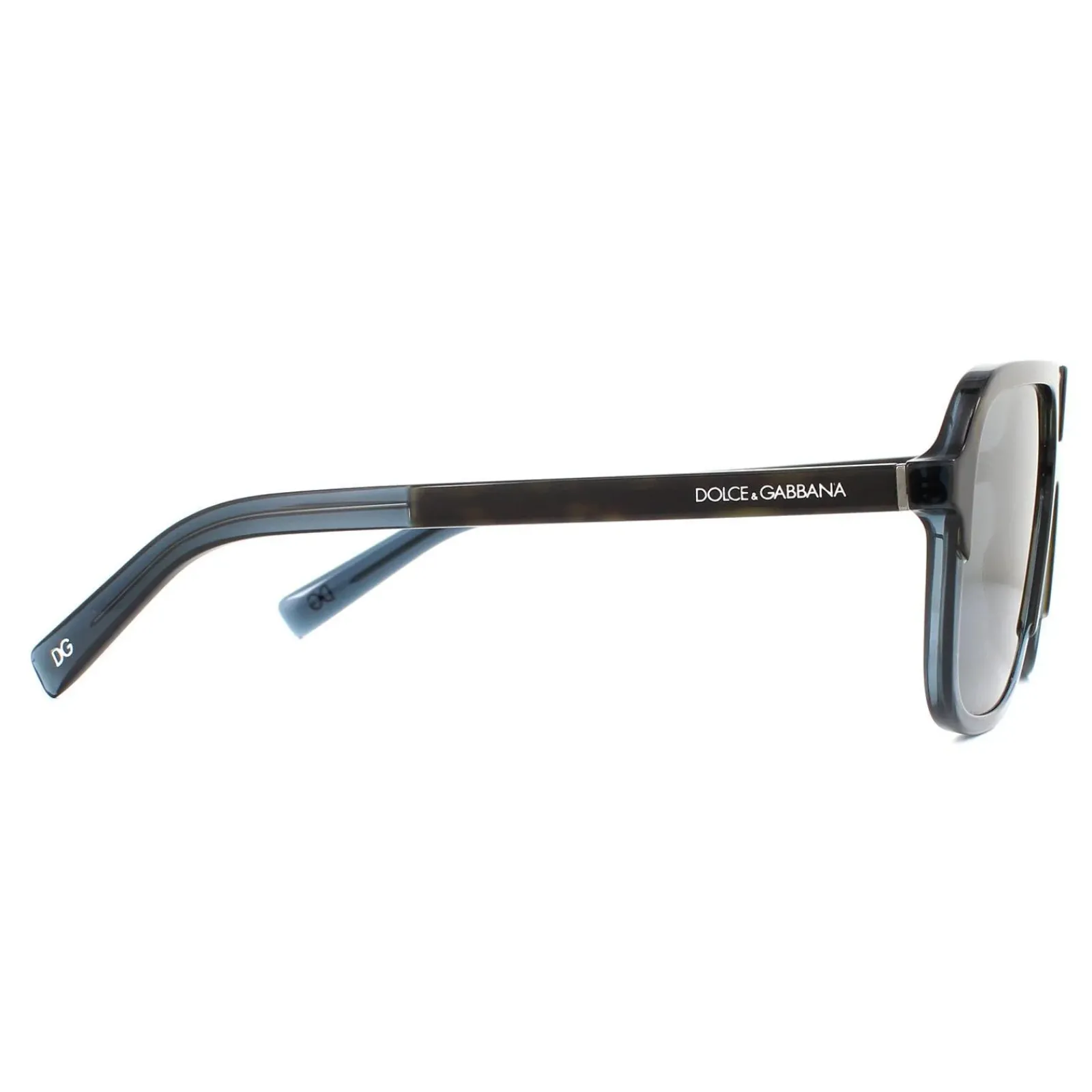 Dolce u0026 Gabbana Square^Dolce & Gabbana Sunglasses DG4354 320980 Havana Transparent Blue Brown