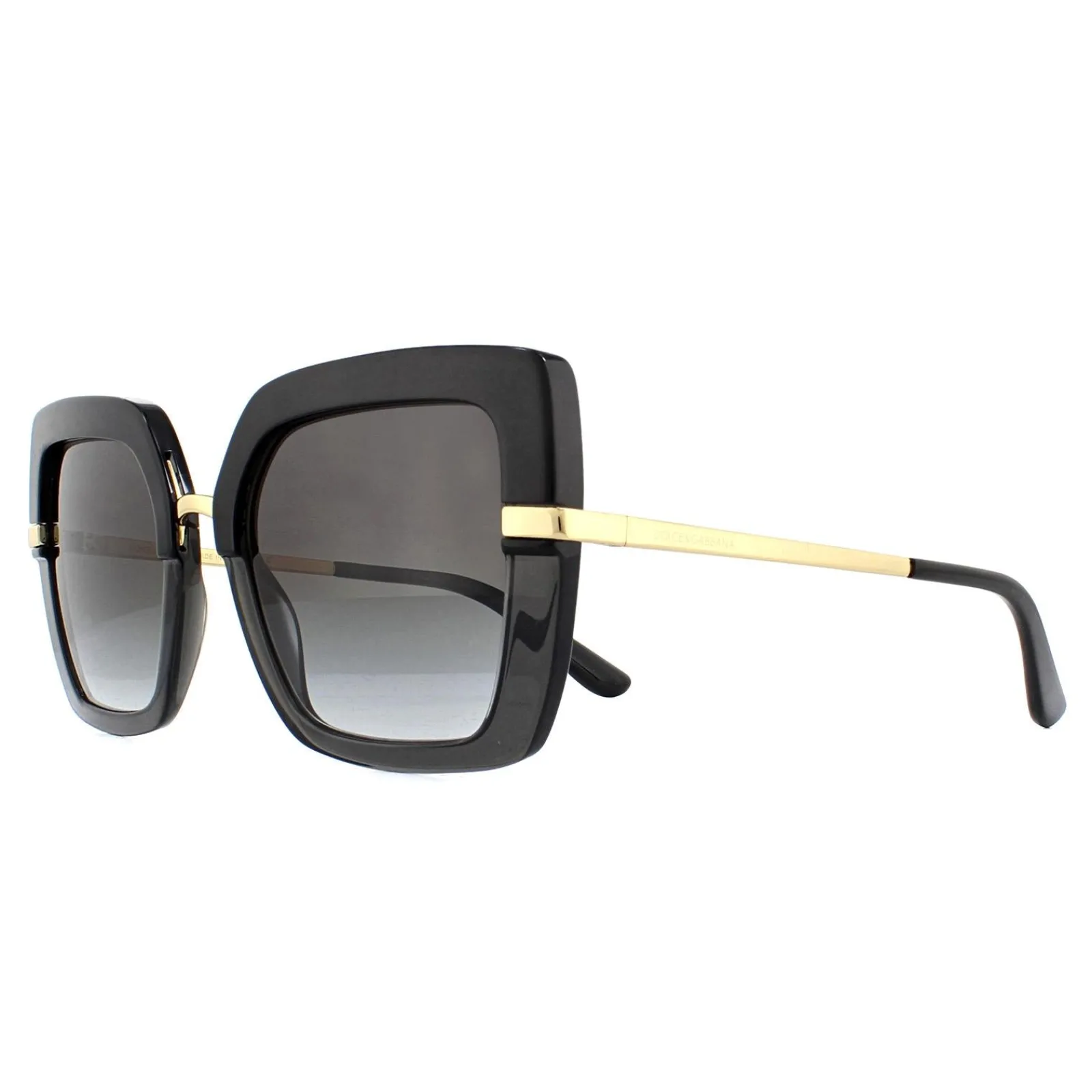Dolce u0026 Gabbana Square|D&G^Dolce & Gabbana Sunglasses DG4373 32468G Top Black on Transparent Blac
