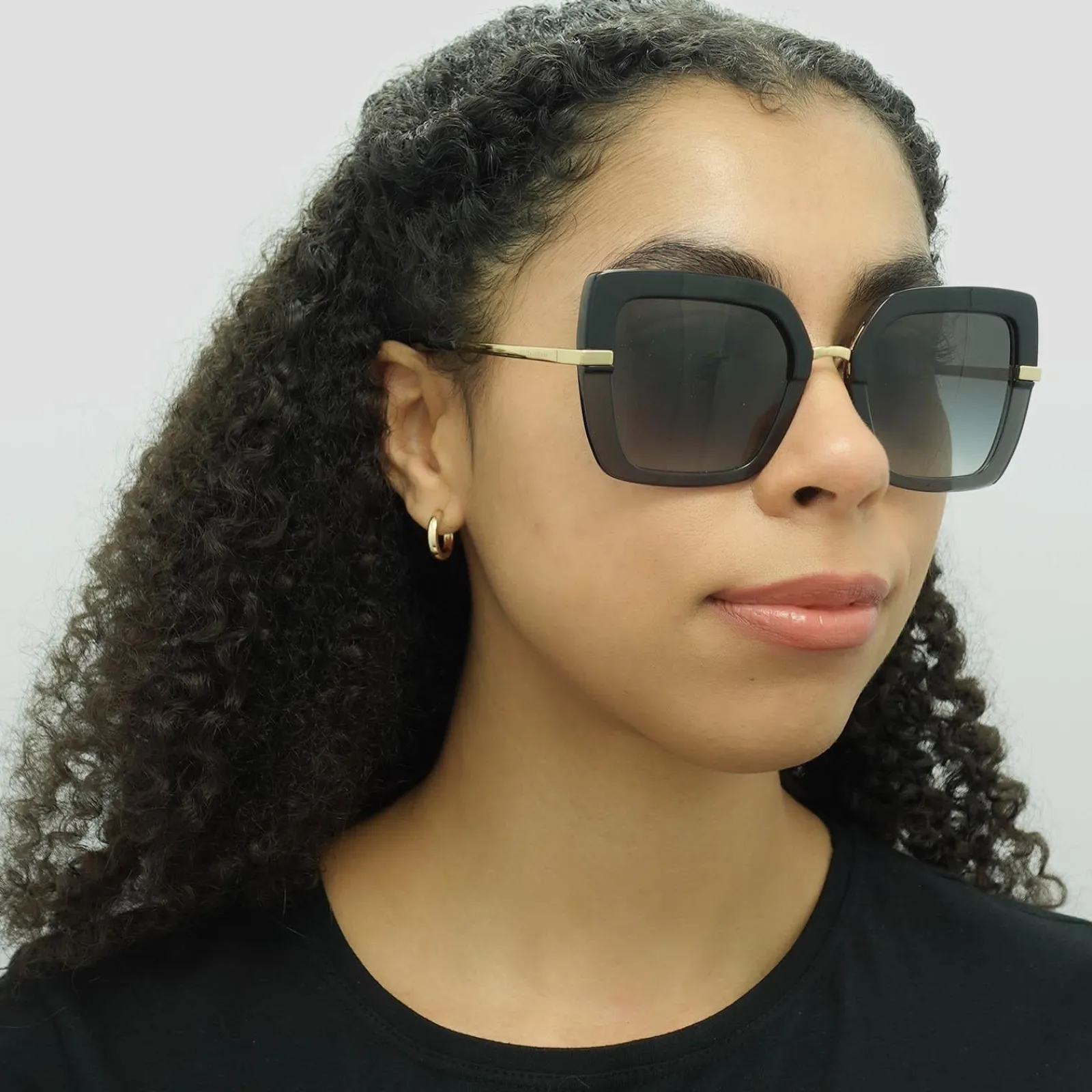 Dolce u0026 Gabbana Square|D&G^Dolce & Gabbana Sunglasses DG4373 32468G Top Black on Transparent Blac