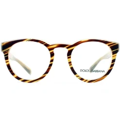 Dolce u0026 Gabbana Round^Dolce and Gabbana Glasses Frames 3251 3052 Striped Honey Men 49mm