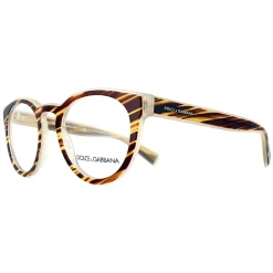Dolce u0026 Gabbana Round^Dolce and Gabbana Glasses Frames 3251 3052 Striped Honey Men 49mm