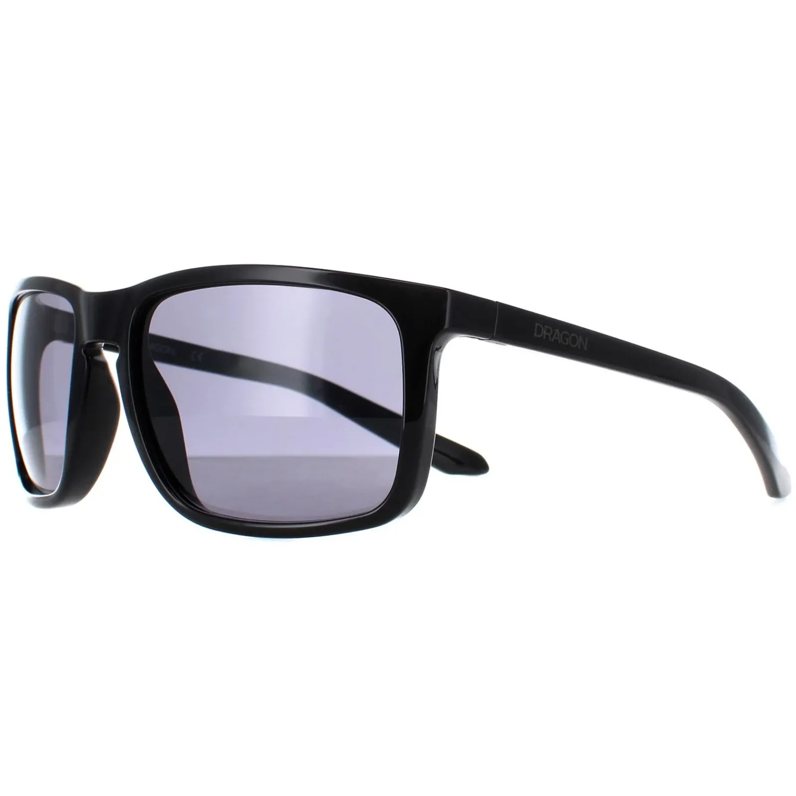 Dragon Square^Sunglasses Melee 40722-001 Shiny Black Smoke