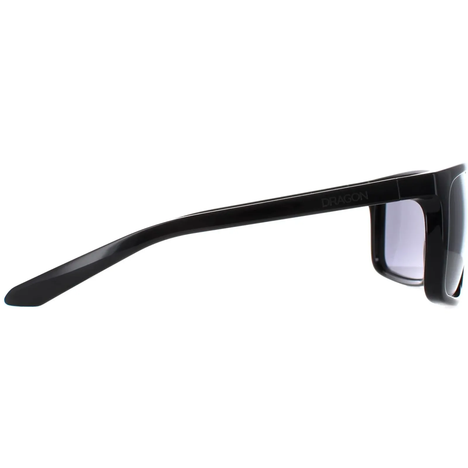 Dragon Square^Sunglasses Melee 40722-001 Shiny Black Smoke