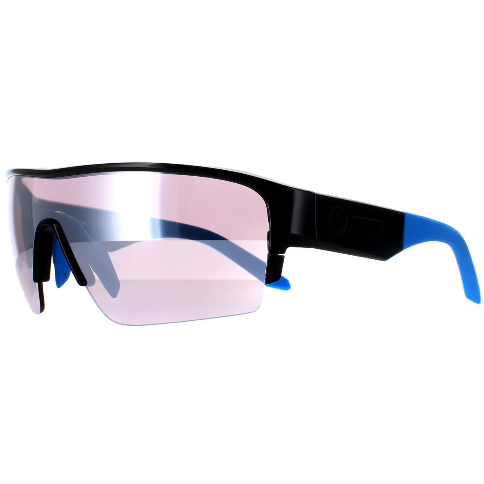 Dragon Semi Rimless^Sunglasses Tracer X 41091-001 Shiny Black Lumalens Silver Ioniz