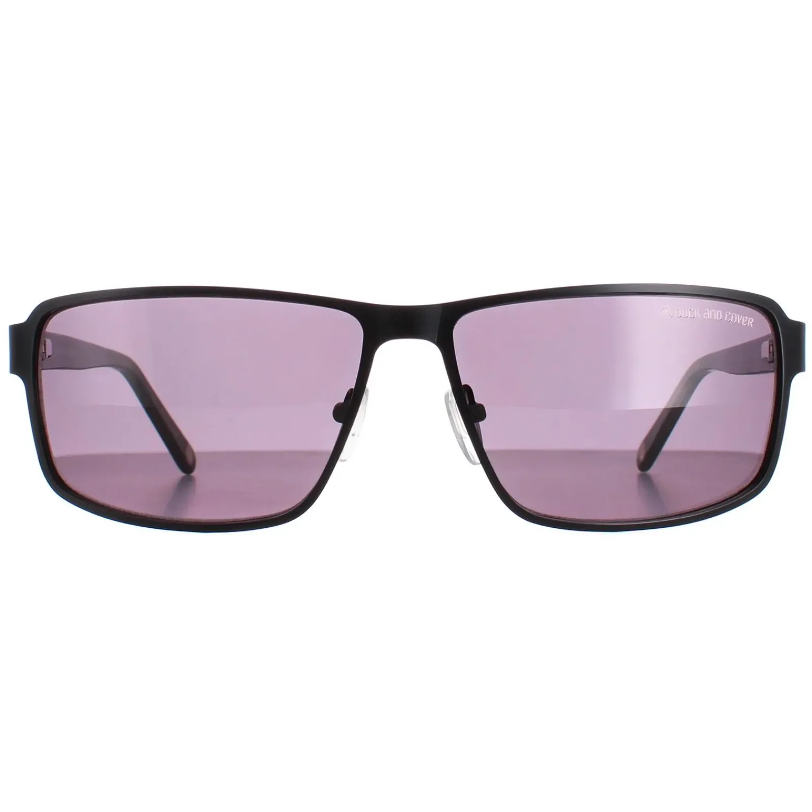 Duck and Cover Rectangle^Sunglasses DCS022 C1 Black Grey
