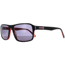 Duck and Cover Rectangle^Sunglasses DCS024 C1 Black on Red Grey