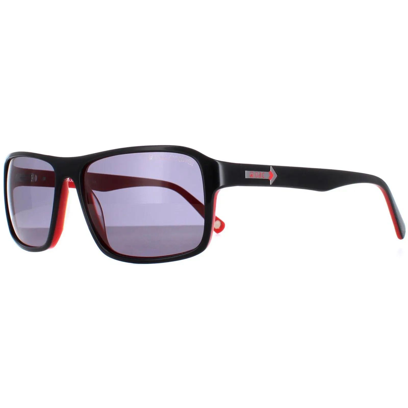 Duck and Cover Rectangle^Sunglasses DCS024 C1 Black on Red Grey