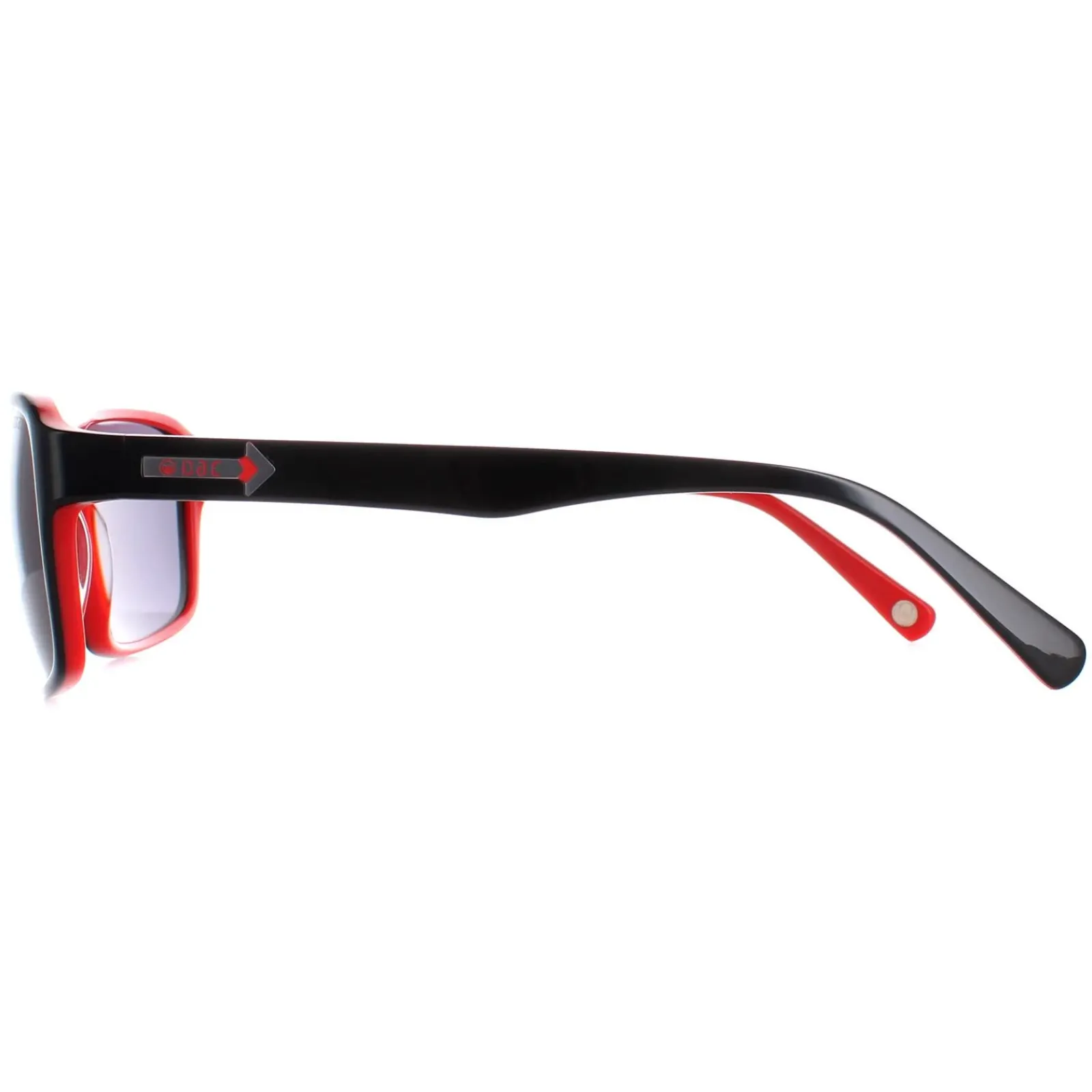 Duck and Cover Rectangle^Sunglasses DCS024 C1 Black on Red Grey