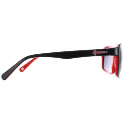Duck and Cover Rectangle^Sunglasses DCS024 C1 Black on Red Grey