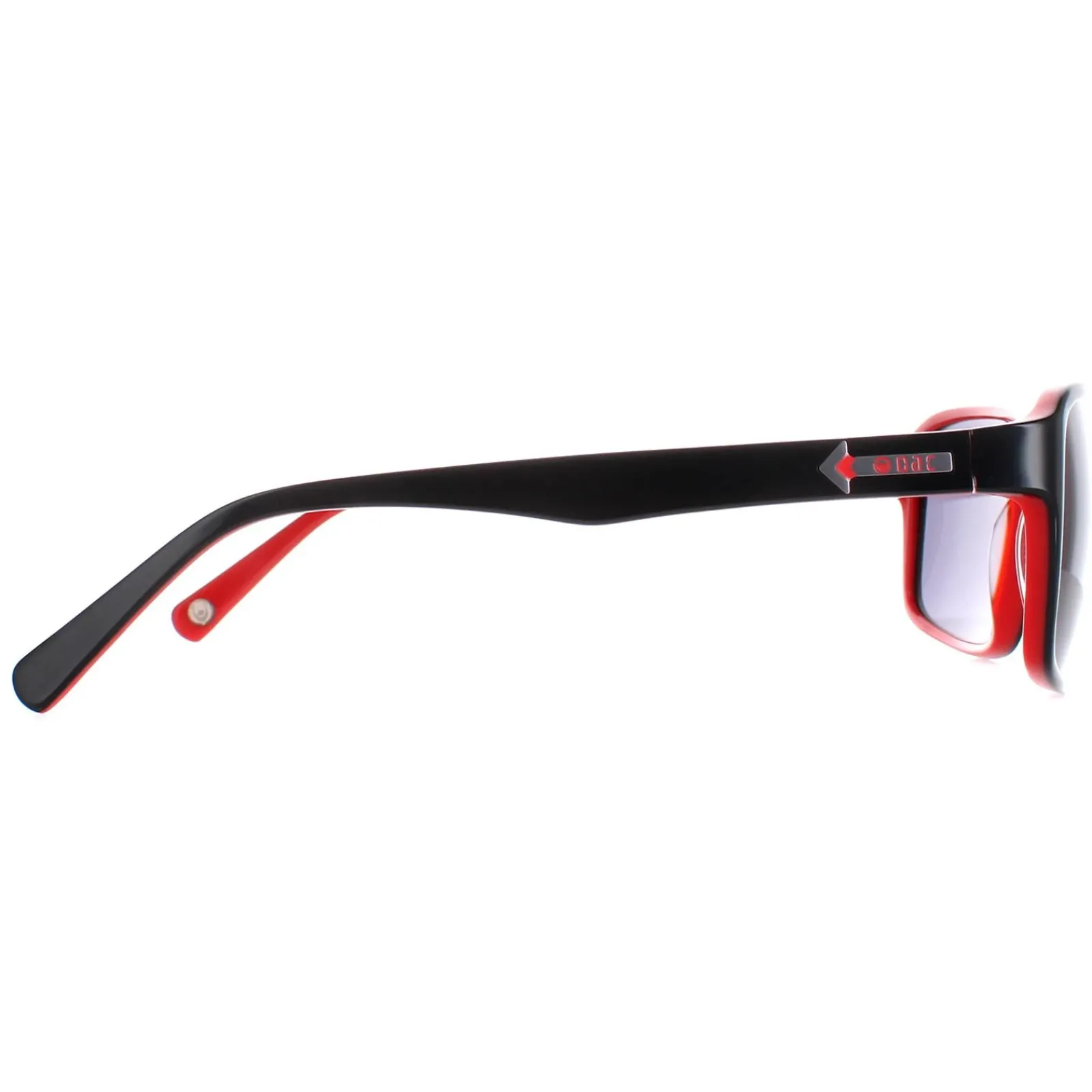 Duck and Cover Rectangle^Sunglasses DCS024 C1 Black on Red Grey