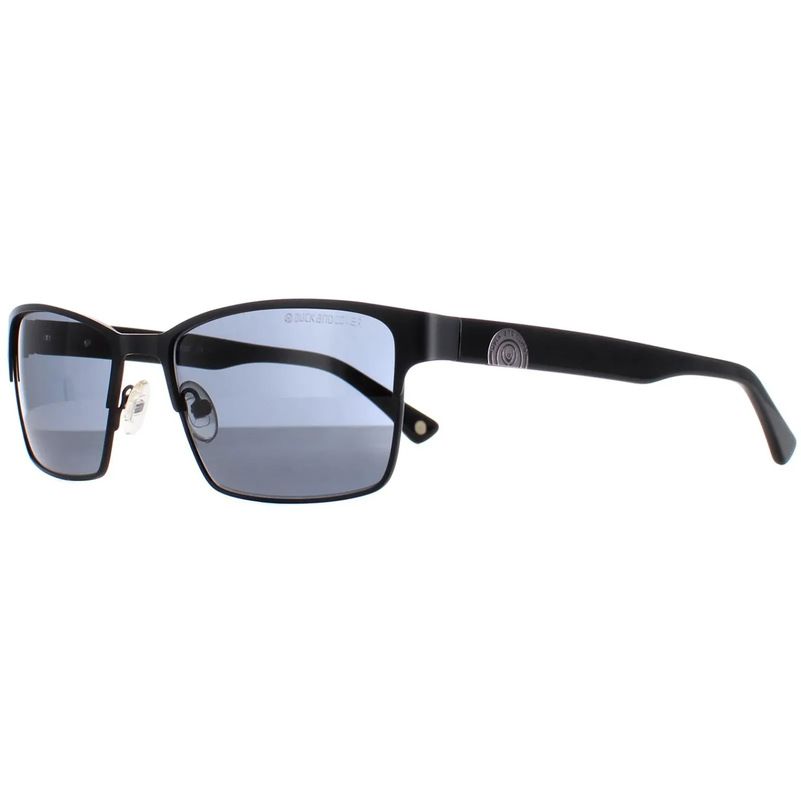 Duck and Cover Rectangle^Sunglasses DCS030 C1 Black Grey
