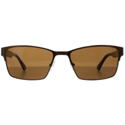 Duck and Cover Rectangle^Sunglasses DCS030 C2 Brown Black Brown