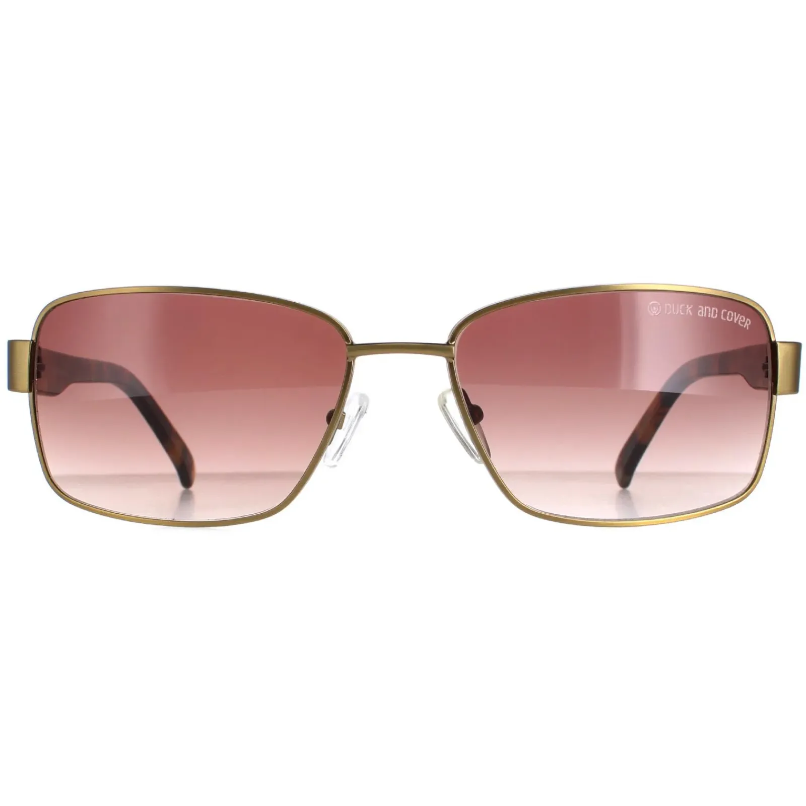 Duck and Cover Rectangle^Sunglasses DCS012 C1 Brown Brown Gradient