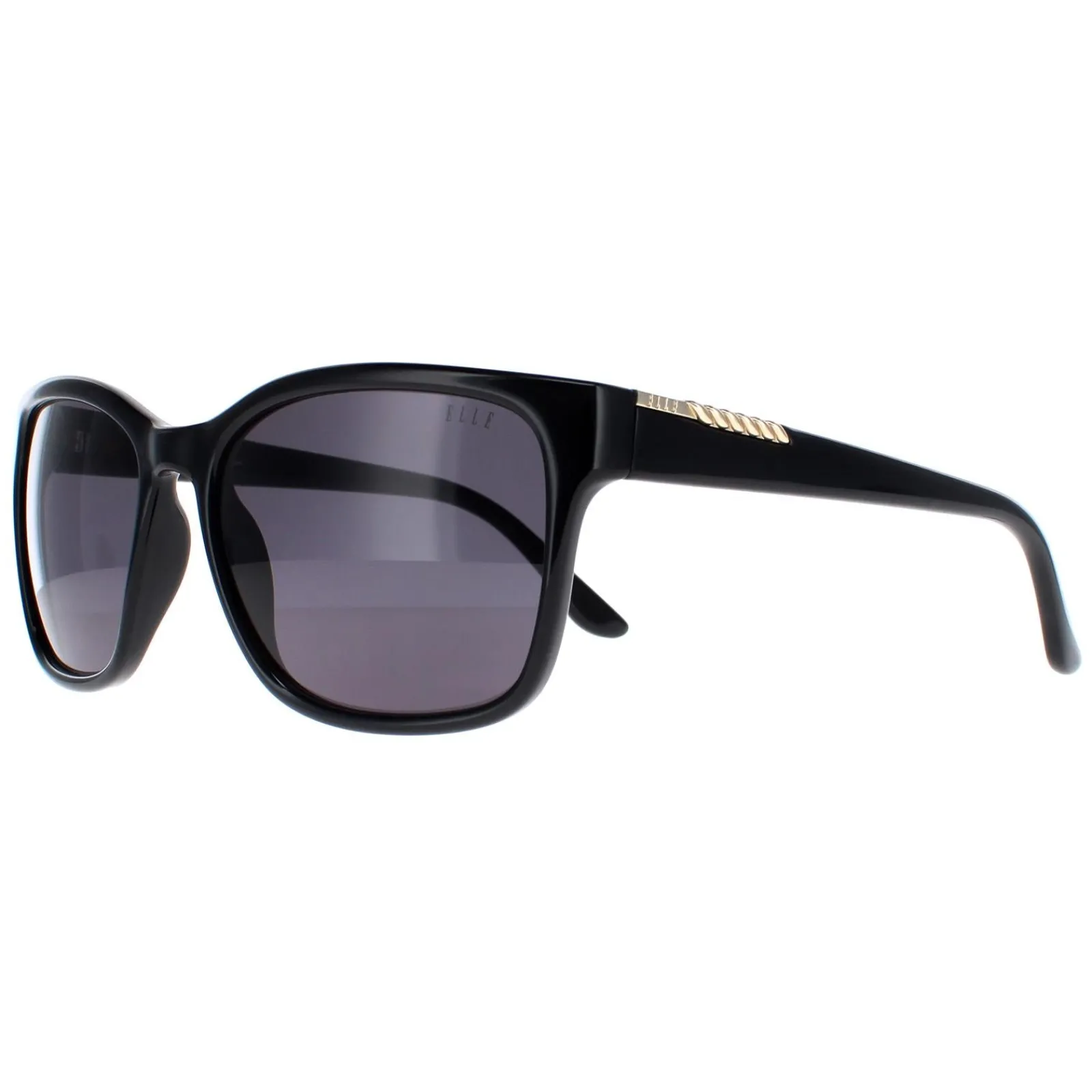 Elle Square^Sunglasses 14875 BK Black Grey