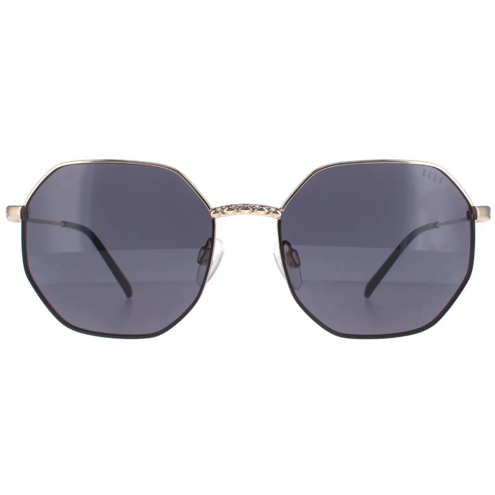 Elle Square^Sunglasses 14909 BK Black Grey