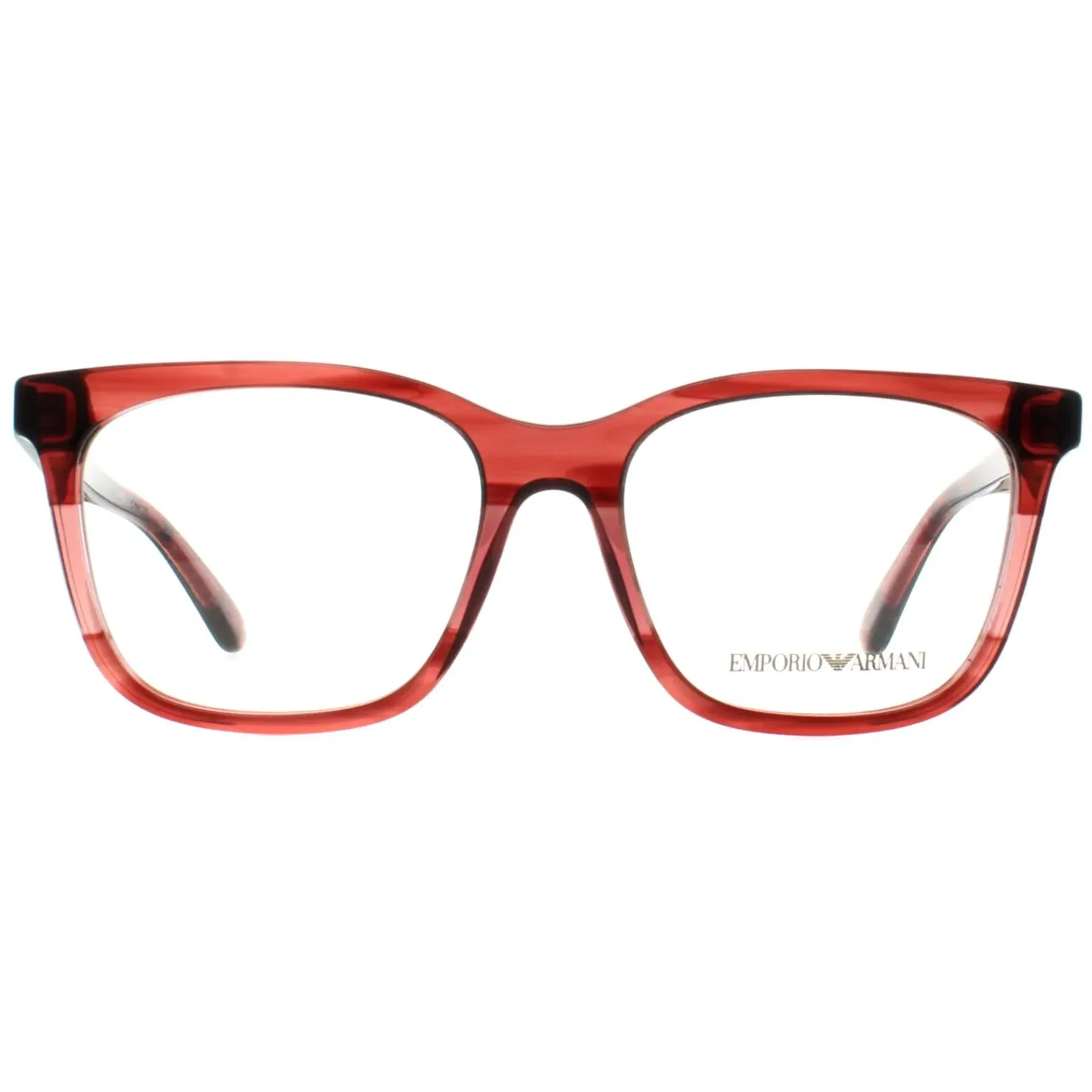 Emporio Armani Square^Glasses Frames EA3228 6057 Shiny Bordeaux on Light Brow
