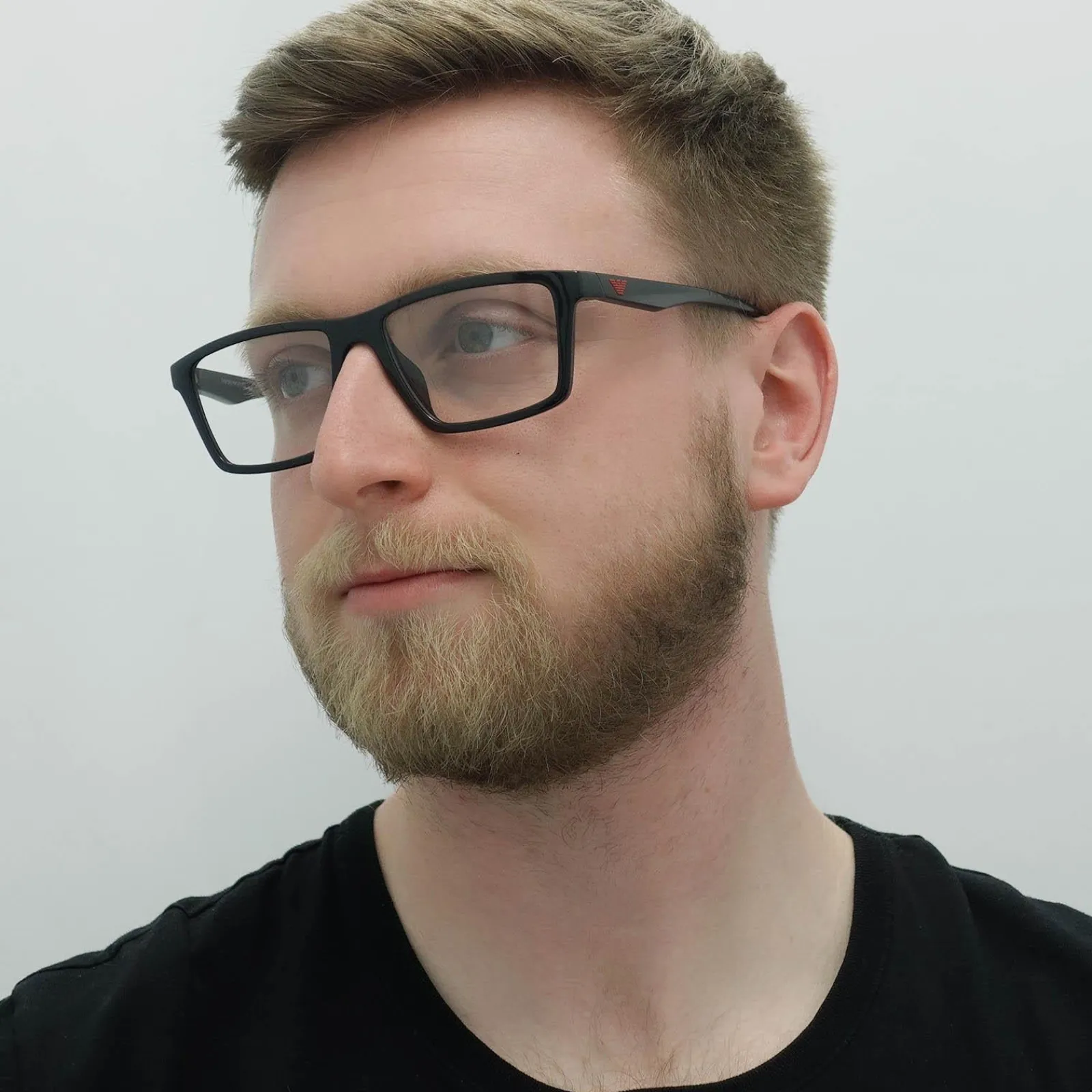 Emporio Armani Rectangle^Glasses Frames EA4189U 50171W Shiny Black Men