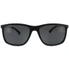 Emporio Armani Polarised|Rectangle^Sunglasses 4058 5063/81 Black Rubber Grey Polarized