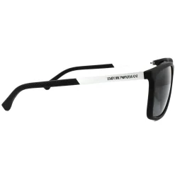 Emporio Armani Polarised|Rectangle^Sunglasses 4058 5063/81 Black Rubber Grey Polarized