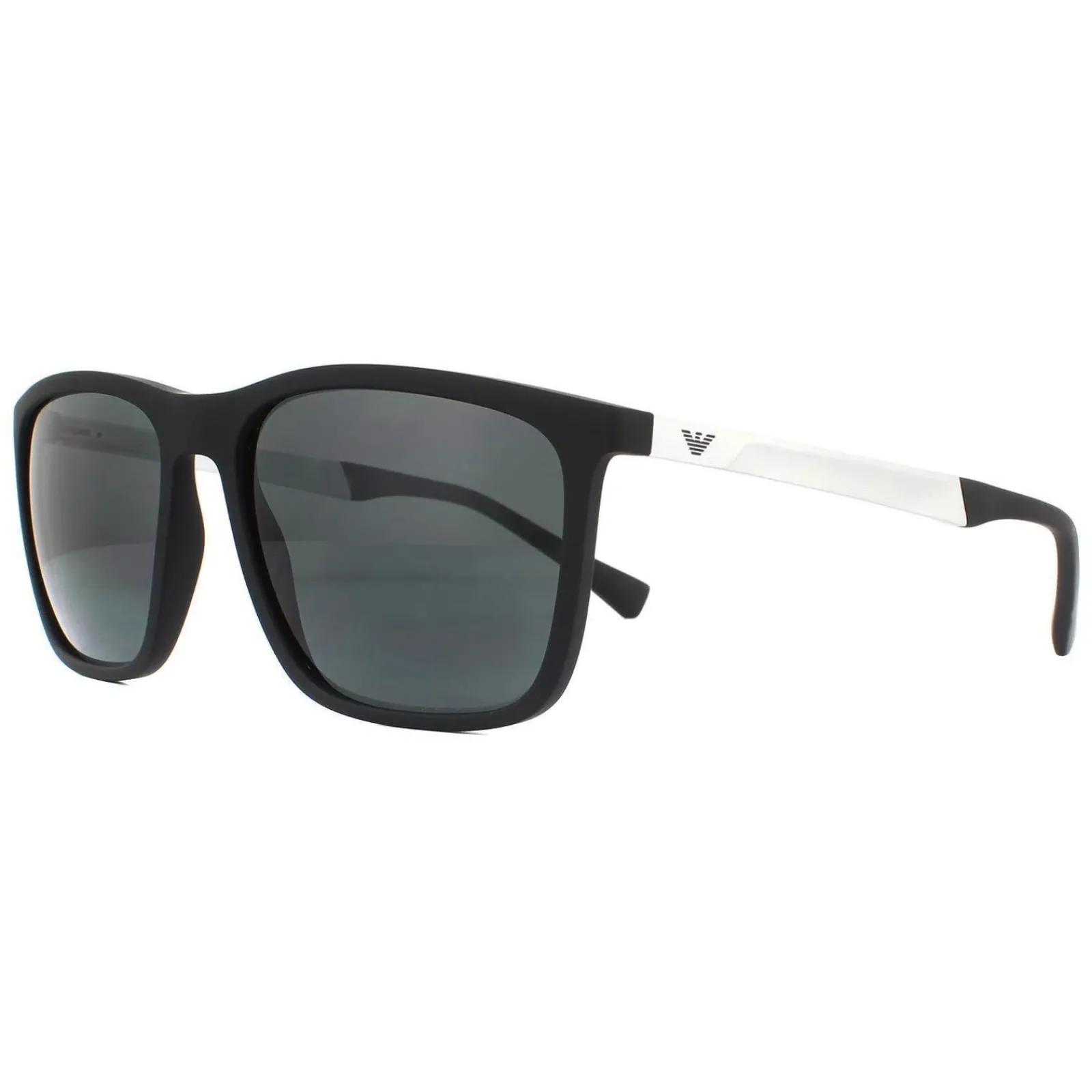 Emporio Armani Rectangle^Sunglasses EA4150 506387 Rubber Black Grey