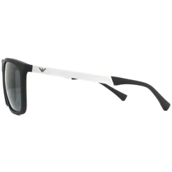 Emporio Armani Rectangle^Sunglasses EA4150 506387 Rubber Black Grey