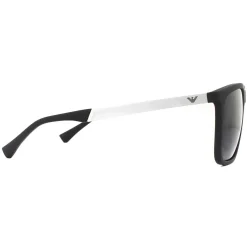 Emporio Armani Rectangle^Sunglasses EA4150 506387 Rubber Black Grey