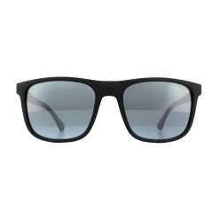 Emporio Armani Square^Sunglasses 4129 50016G Matte Black Light Grey Mirror Bl