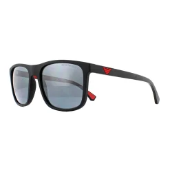 Emporio Armani Square^Sunglasses 4129 50016G Matte Black Light Grey Mirror Bl