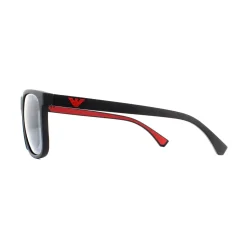 Emporio Armani Square^Sunglasses 4129 50016G Matte Black Light Grey Mirror Bl