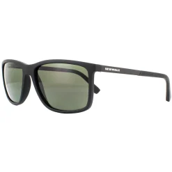 Emporio Armani Polarised^Sunglasses EA4058 56539A Rubber Black Green Polarised