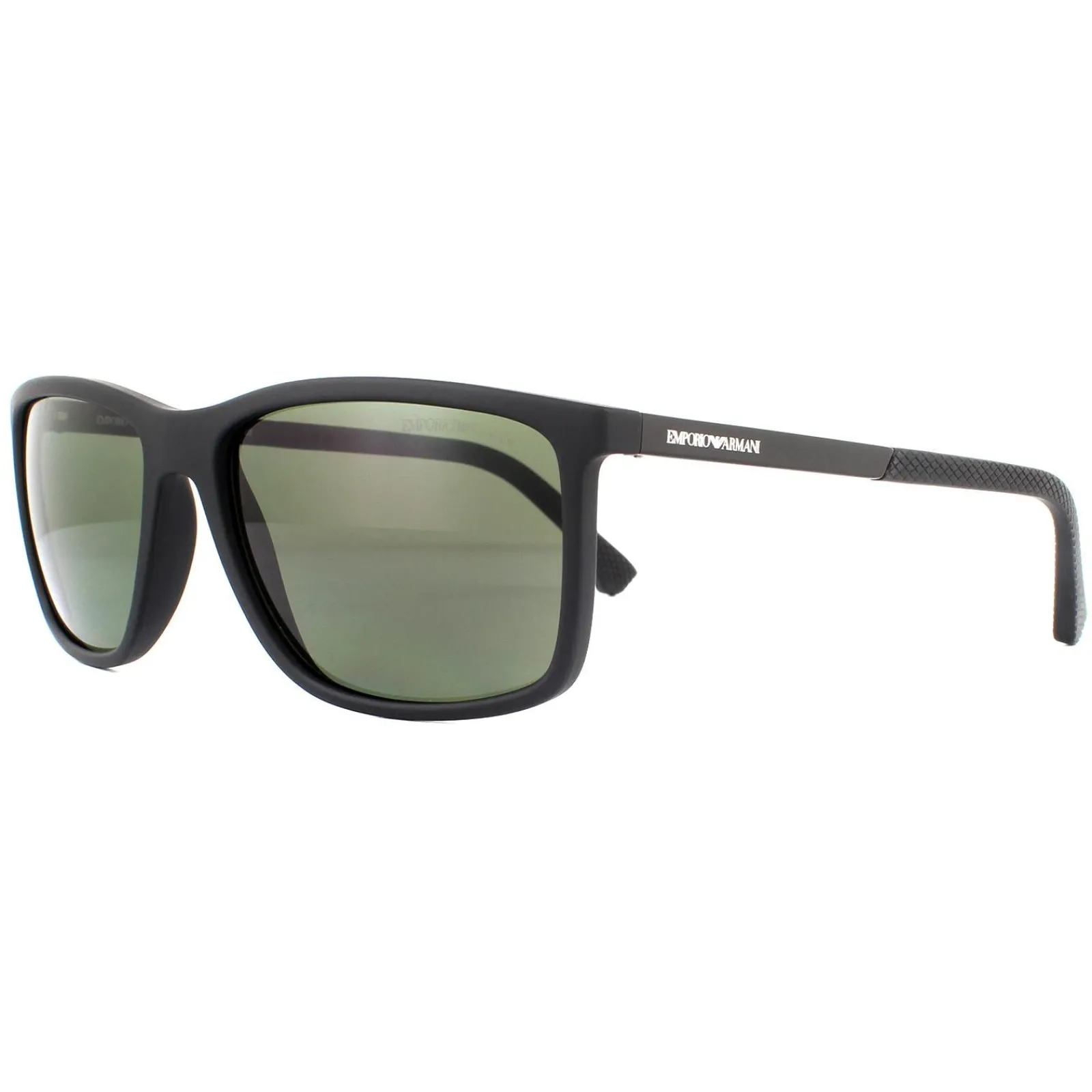 Emporio Armani Polarised^Sunglasses EA4058 56539A Rubber Black Green Polarised