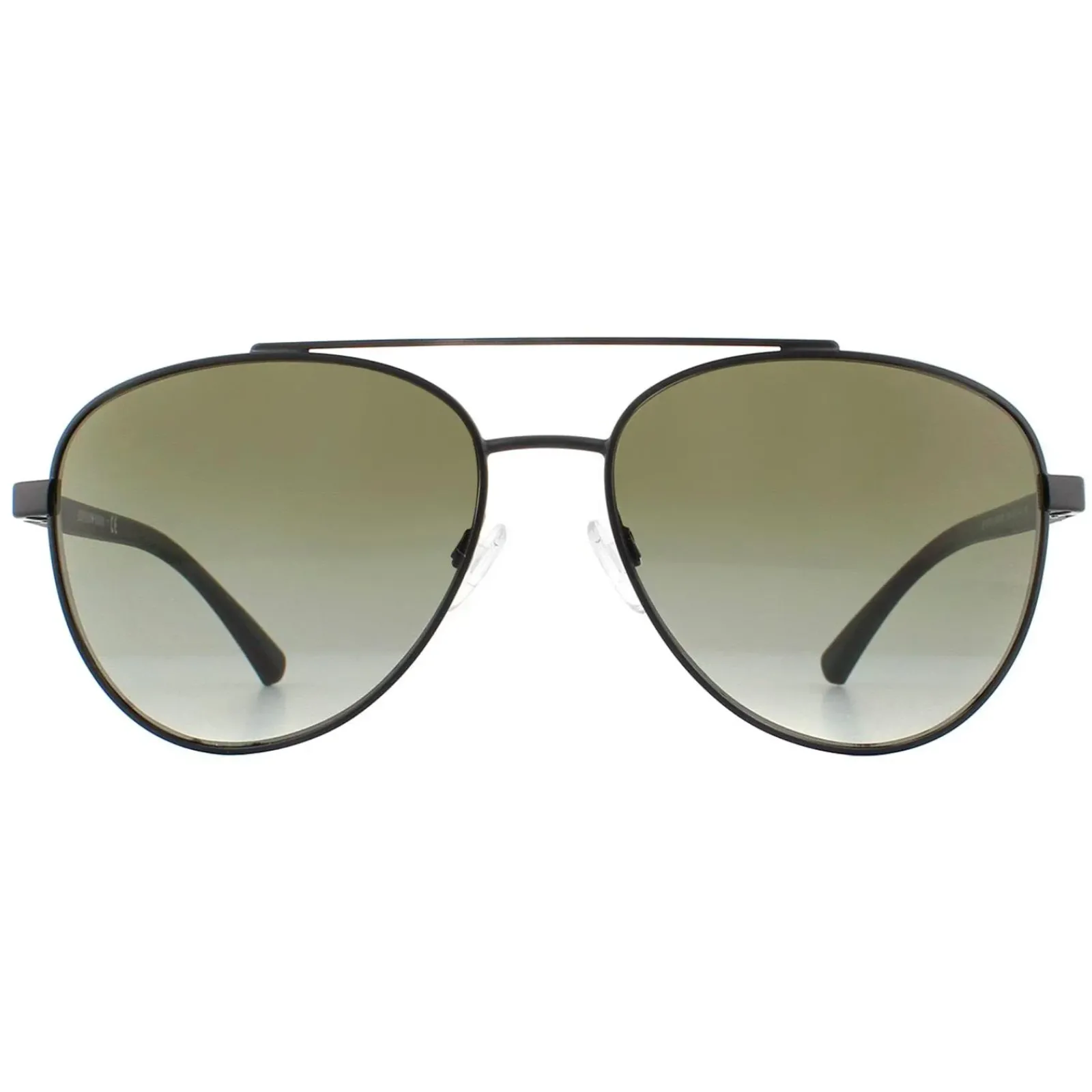 Emporio Armani Aviator^Sunglasses EA2079 30018E Matte Black Green Gradient