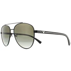 Emporio Armani Aviator^Sunglasses EA2079 30018E Matte Black Green Gradient