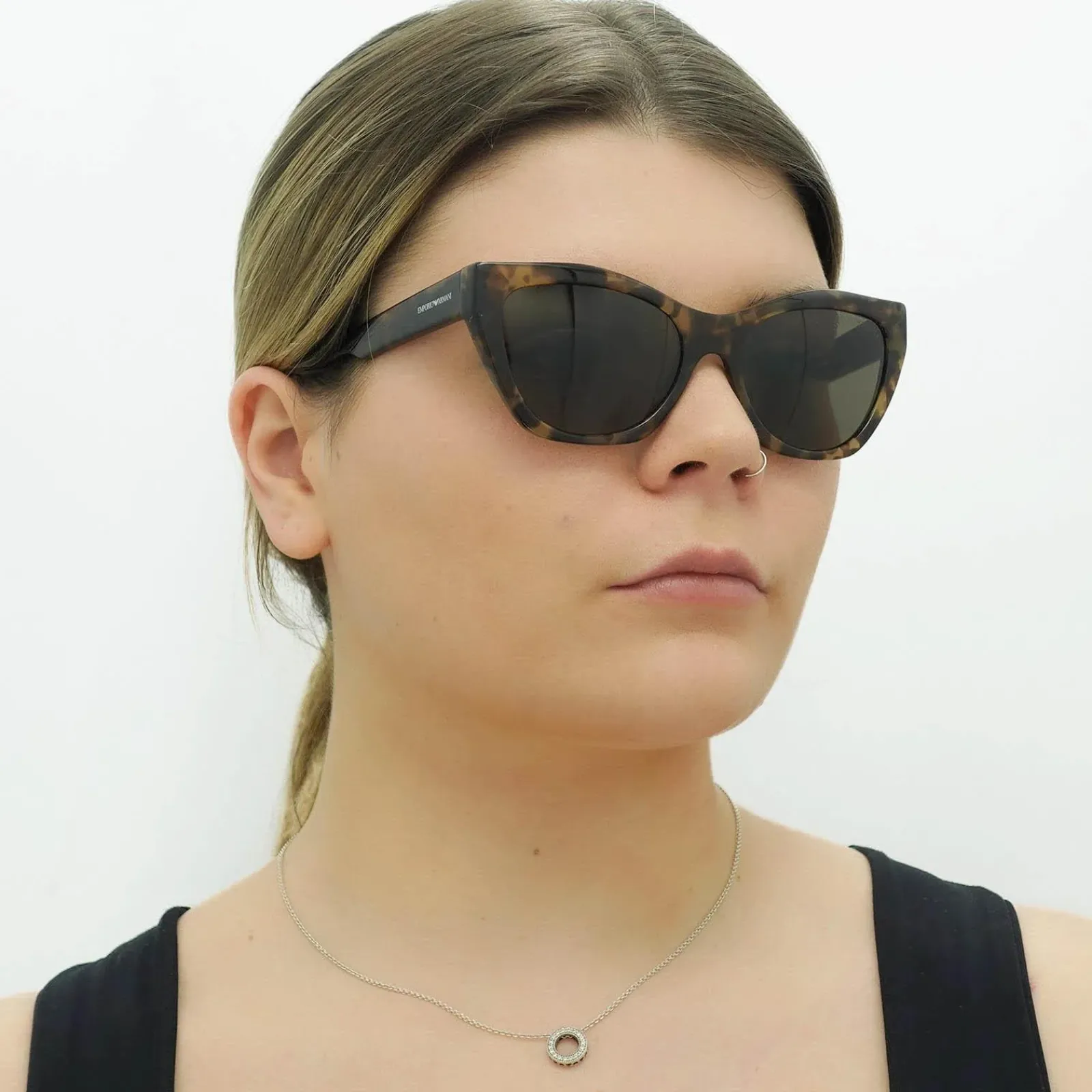 Emporio Armani Cat-Eye^Sunglasses EA4176 502573 Shiny Brown Havana Brown