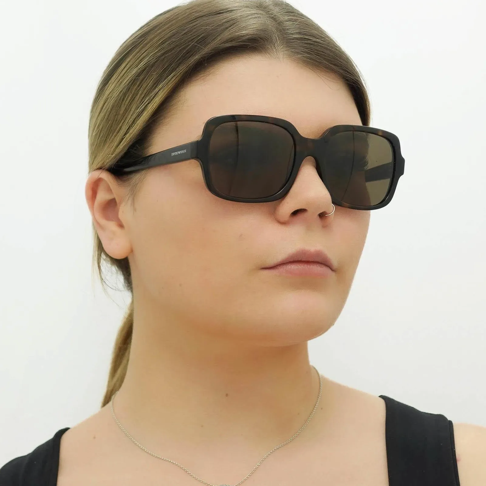 Emporio Armani Square^Sunglasses EA4195 502673 Shiny Havana Dark Brown