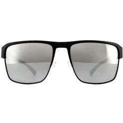 Emporio Armani Polarised^Sunglasses EA2066 3001Z3 Matte Black Grey Mirror Silver