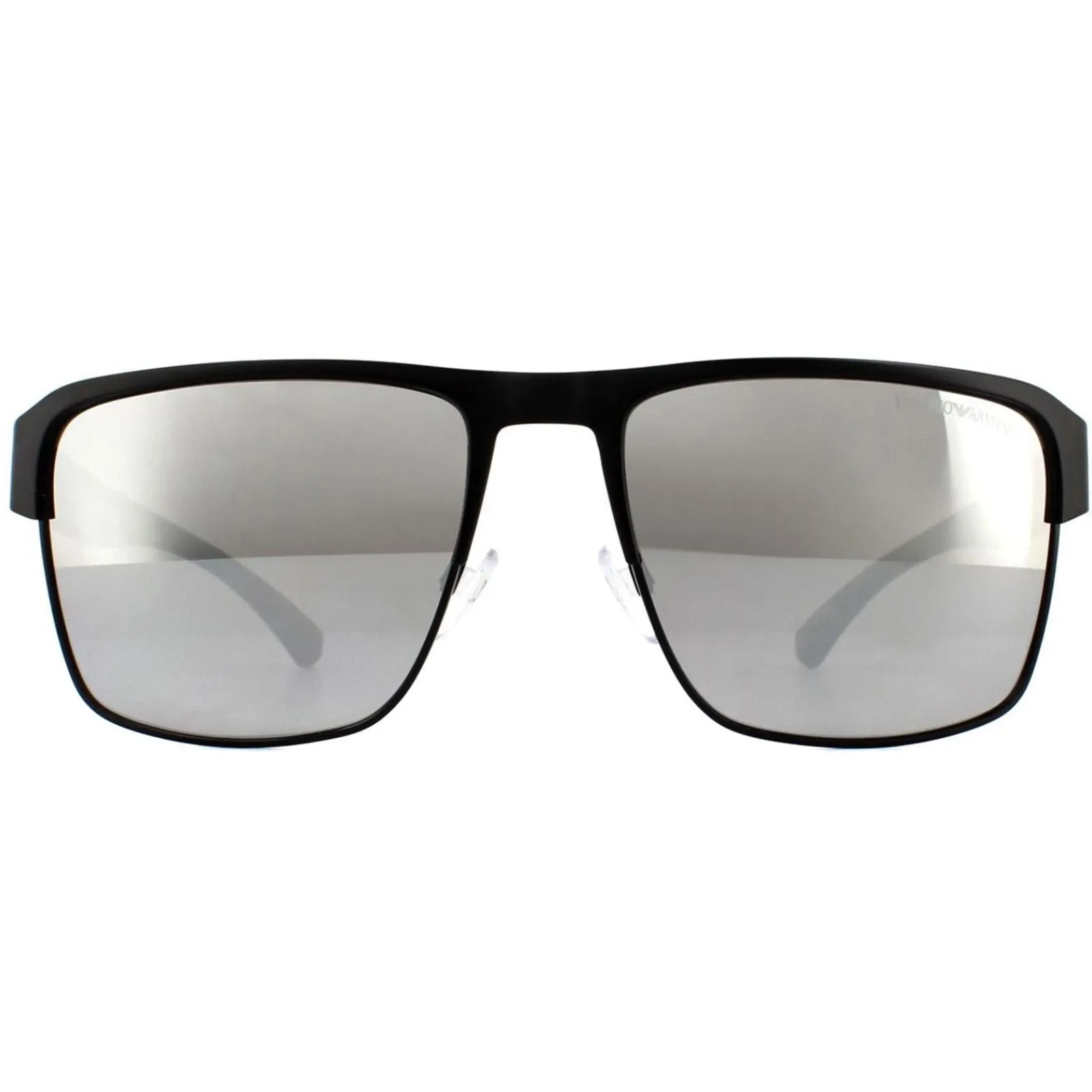 Emporio Armani Polarised^Sunglasses EA2066 3001Z3 Matte Black Grey Mirror Silver