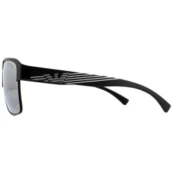 Emporio Armani Polarised^Sunglasses EA2066 3001Z3 Matte Black Grey Mirror Silver