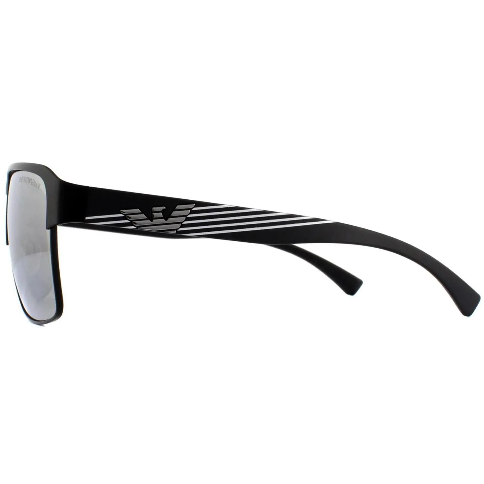 Emporio Armani Polarised^Sunglasses EA2066 3001Z3 Matte Black Grey Mirror Silver