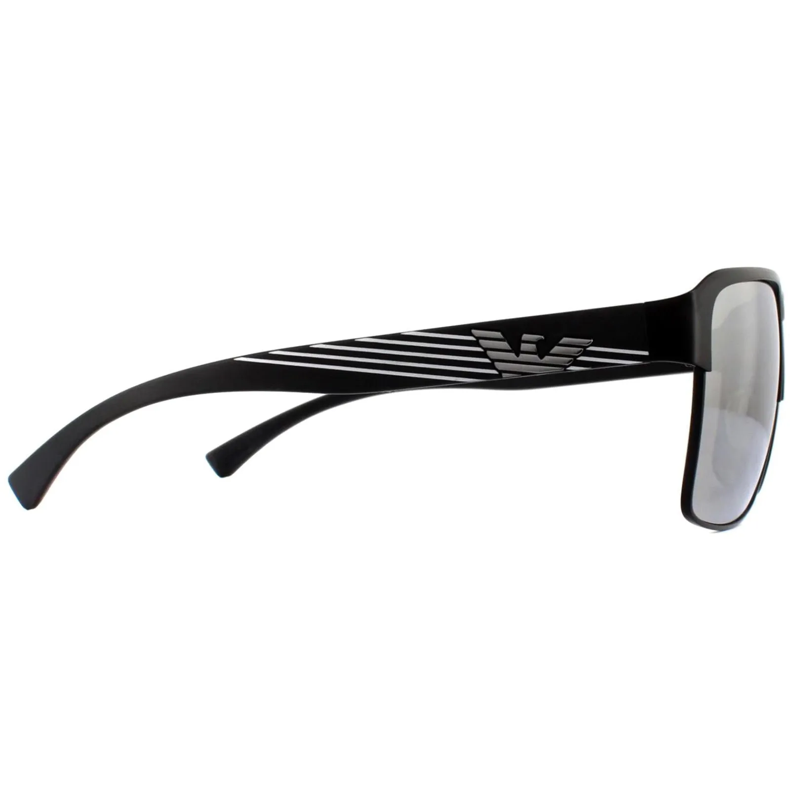 Emporio Armani Polarised^Sunglasses EA2066 3001Z3 Matte Black Grey Mirror Silver