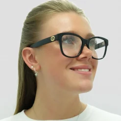 Gucci Square|Gucci^Glasses Frames GG0038ON 001 Black Women